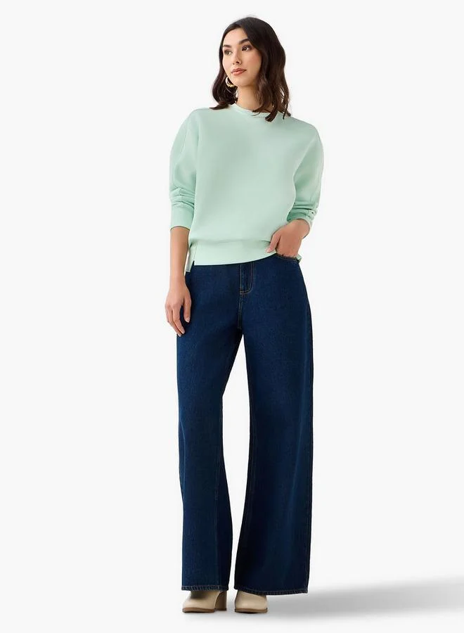 Splash FAV Relaxed Fit Sweatshirt with Cut and Sew